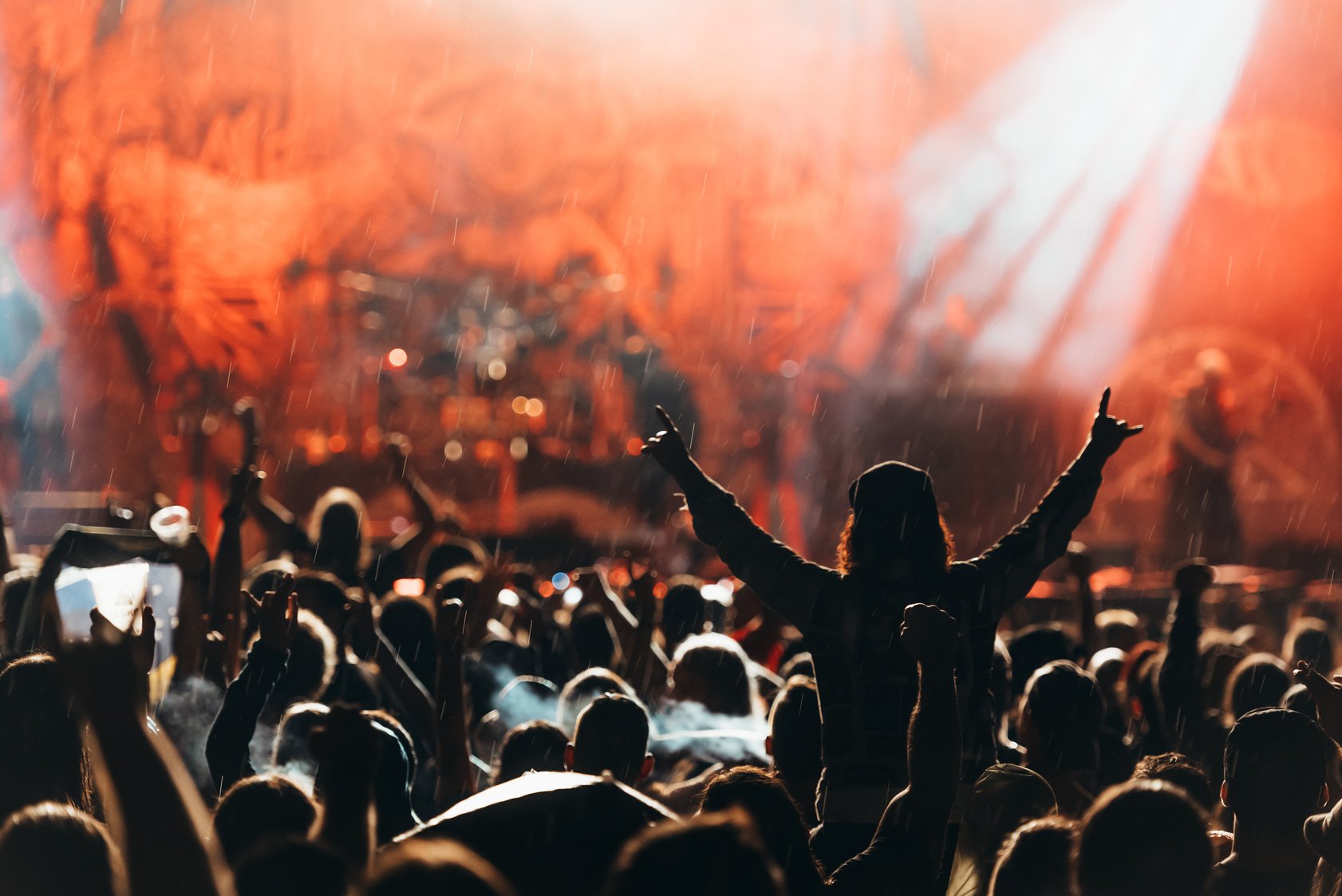 Metal fans enjoying concert